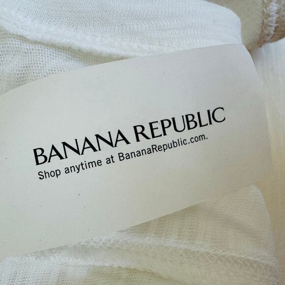 Banana Republic Womens Sun Sand Sail White Cotton Racerback Tank Top Large NEW - Picture 8 of 11